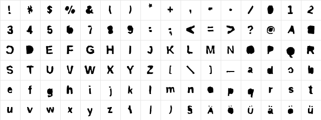 ripTRASHcut Mirror  glyph index