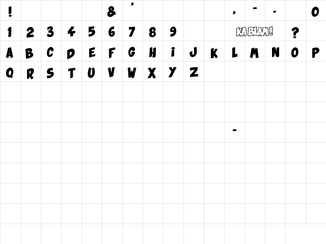 Ka Blam Regular  glyph index