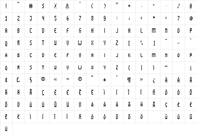 Annenski-SmallCaps Regular  glyph index