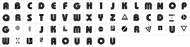 New Regular  glyph index