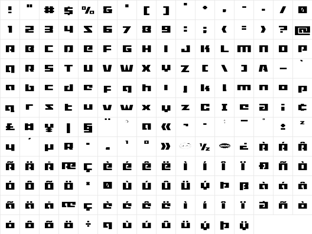 Turbo Charge Light Light  glyph index