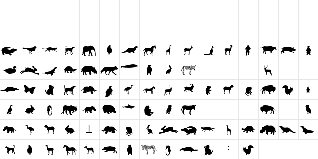 Mszoo Regular  glyph index