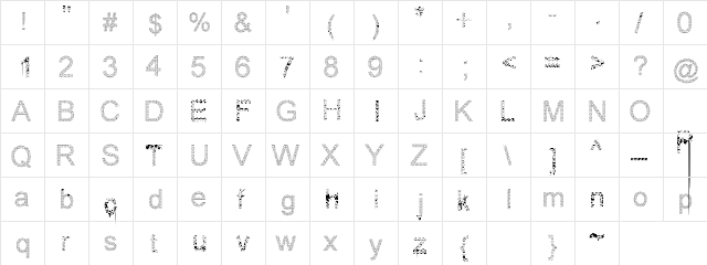 Tile Style Regular  glyph index
