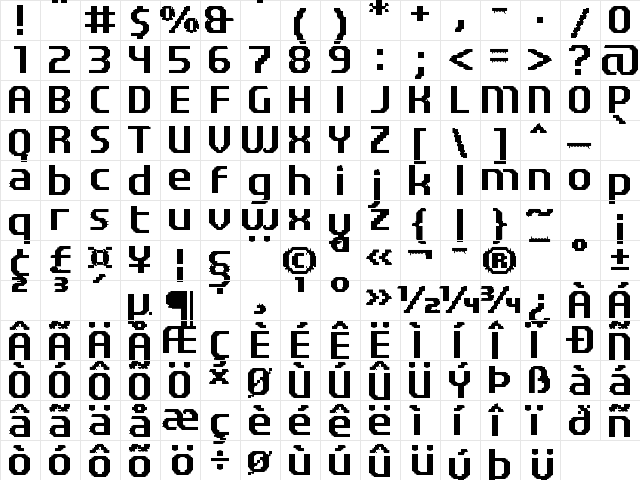 UF Elementar Basica 13.21.3 a Regular  glyph index