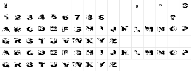 Treck Rado Regular  glyph index