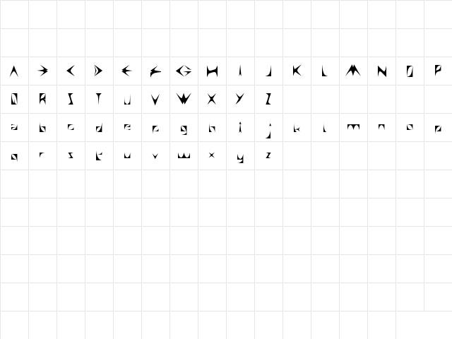 SWALLOW Sky Night Regular  glyph index