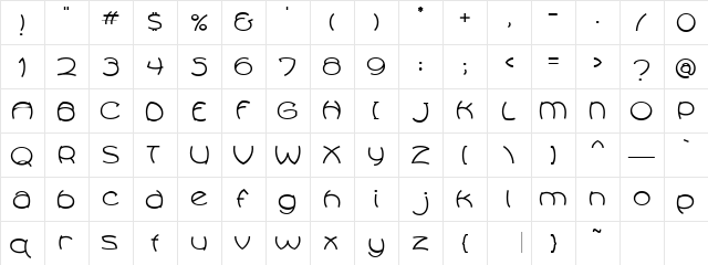 LD Rotund Regular  glyph index