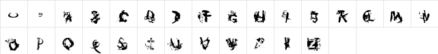 Burnfont Regular  glyph index