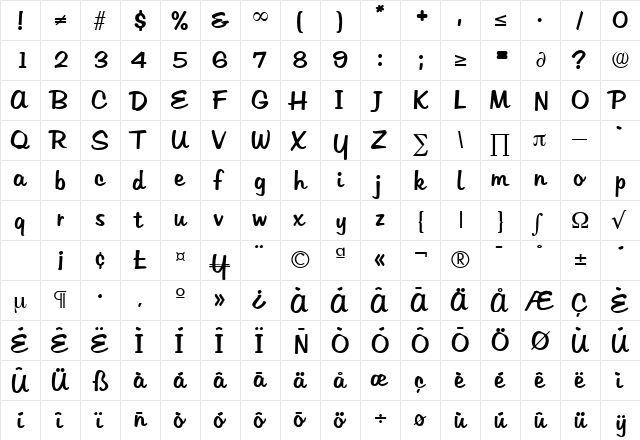 Hudson DB Medium  glyph index