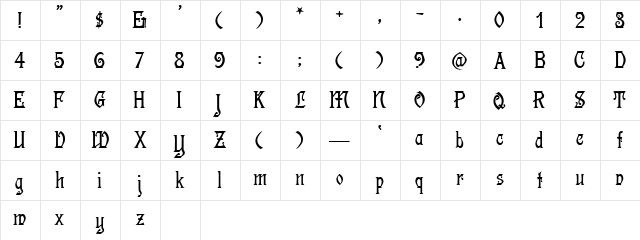 Descant Regular  glyph index