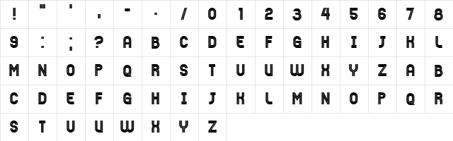 Bernard Regular  glyph index
