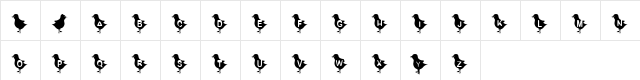 KR Blackbird Regular  glyph index