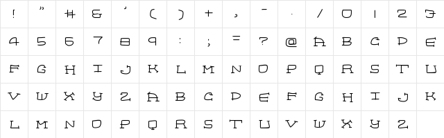 homeboys Medium  glyph index