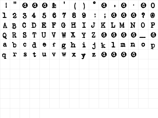 Noveltease Regular  glyph index