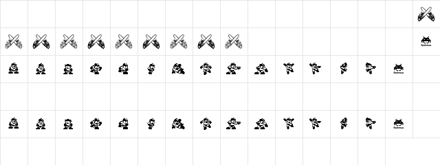MegaMan .TheMang  glyph index