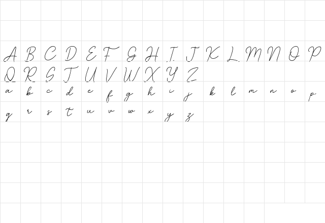 Angellita Regular  glyph index