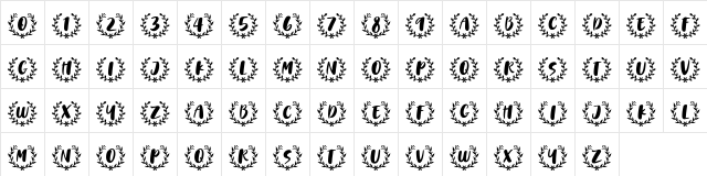 CAPS Regular  glyph index