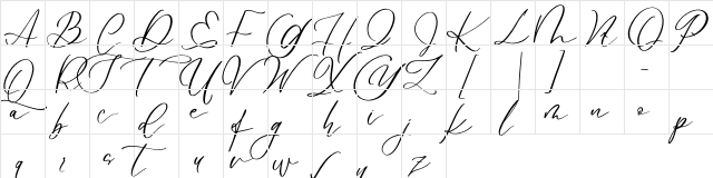 Le Jour Script  glyph index