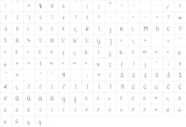Morado Sharp Regular  glyph index