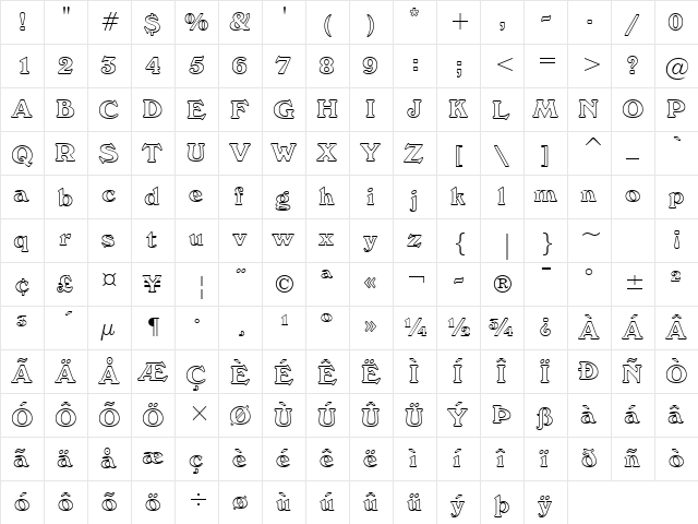 ff48 Regular  glyph index