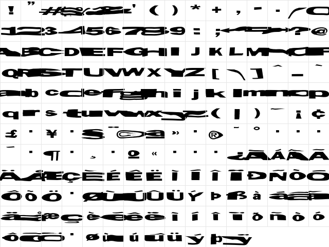 Franklinstein Regular  glyph index