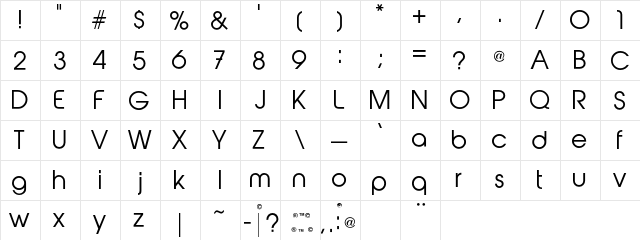 abeatbyKai Regular  glyph index