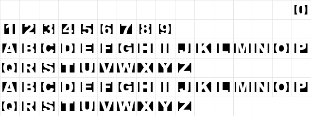 Scenic Minjo Regular  glyph index