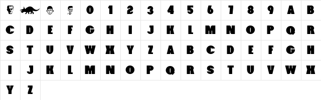 Foxxy Regular  glyph index