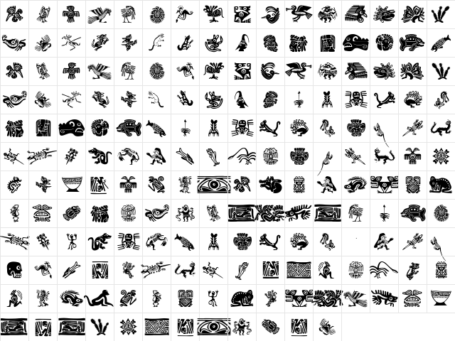 MesoFaunaBats Regular  glyph index