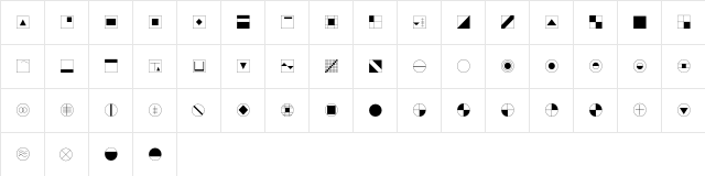 DeStijl Extras  glyph index