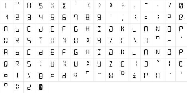 Digital Counter 7 Regular  glyph index