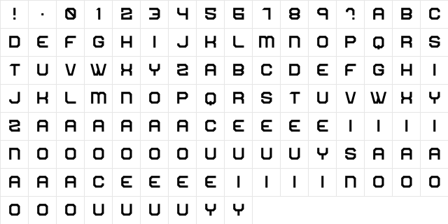 Three Point Regular  glyph index