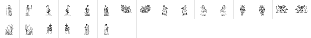 mythology two Regular  glyph index