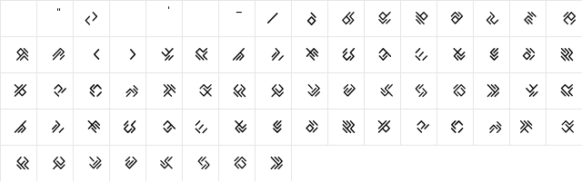 EPTA Regular  glyph index