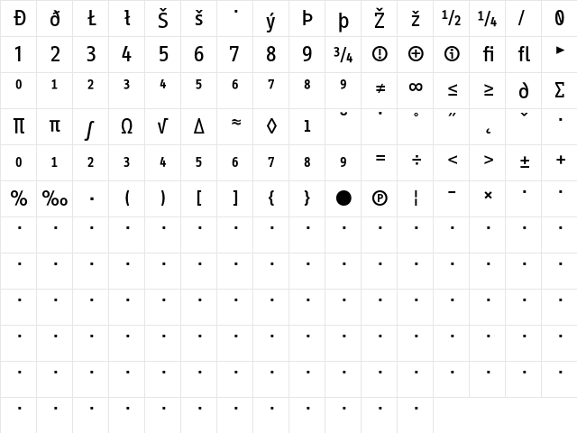 InfoOffice MediumExpert  glyph index