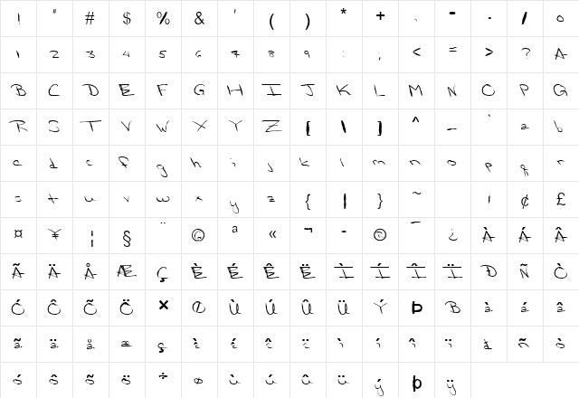 FZ HAND 24 MANGLED Normal  glyph index