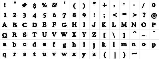 Background Font 2 Normal  glyph index