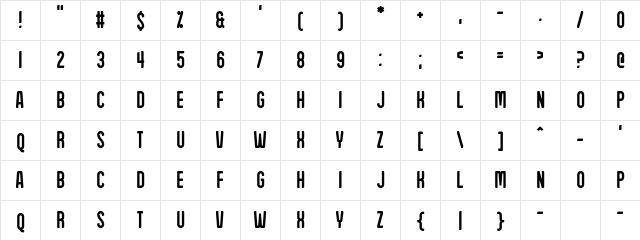 Sunday Afternoon Regular  glyph index