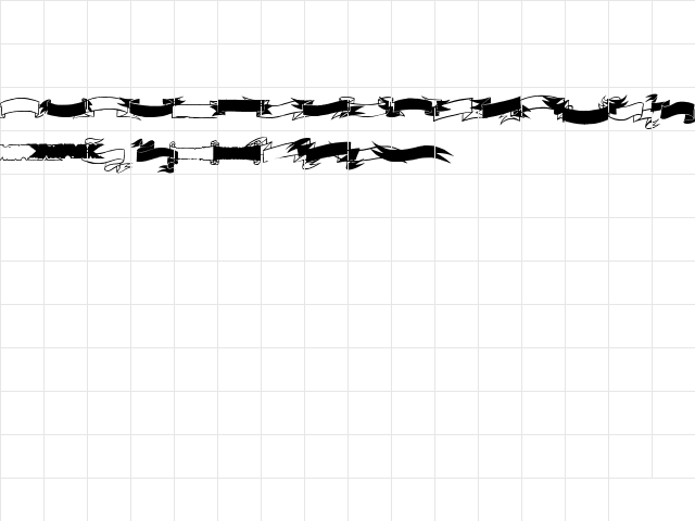Black & White Banners Regular  glyph index