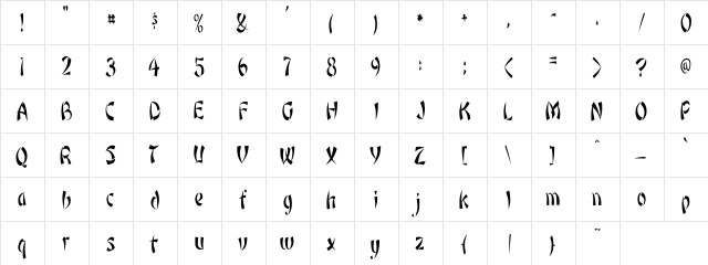 Rickshaw Cn Regular  glyph index