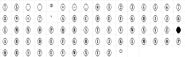 a_RombyRndOtlOvl Regular  glyph index