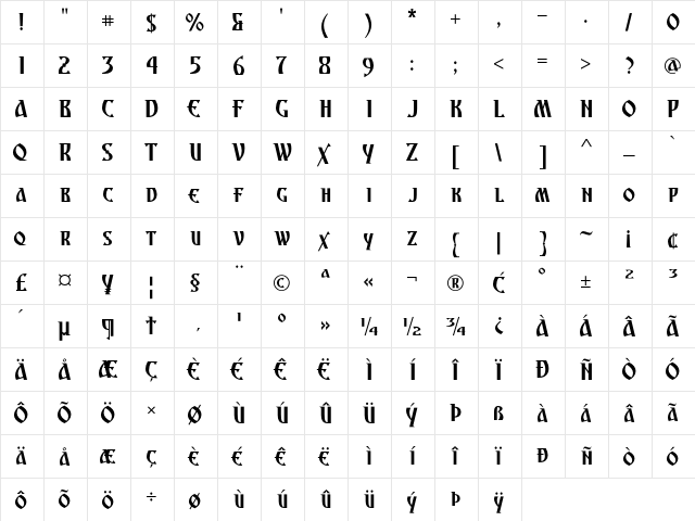 Archangel Body  glyph index