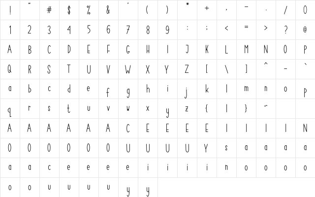 Citylight Regular  glyph index