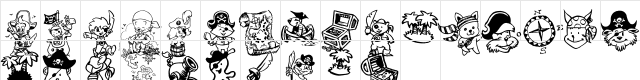 Ptits Pirates Regular  glyph index