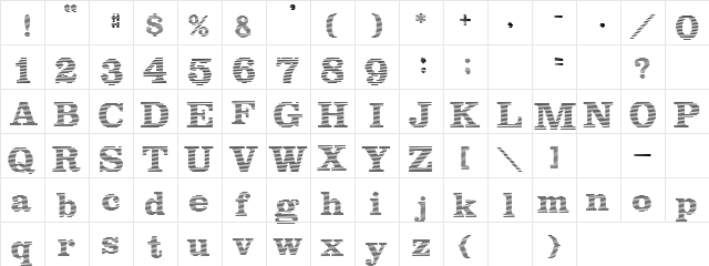 Alternate wave Regular  glyph index