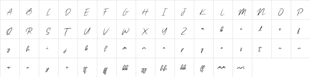 BuffaloSignature Regular  glyph index