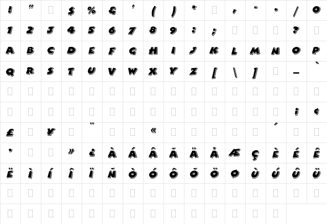 Bertram Plain  glyph index