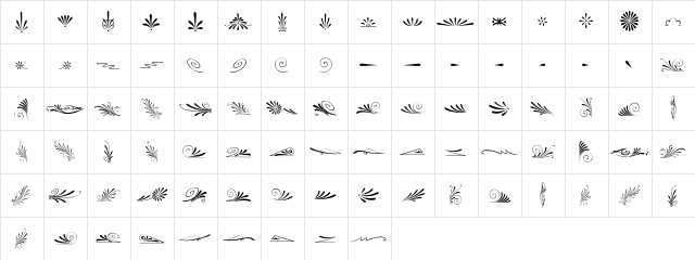 FleuronsThRee Regular  glyph index