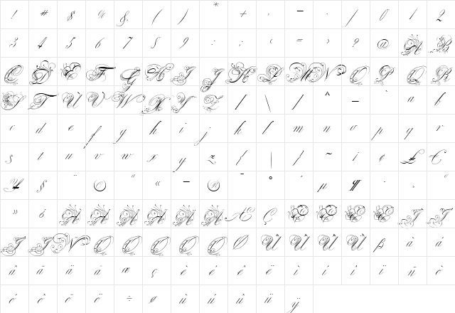 Venski Sad Two Medium  glyph index