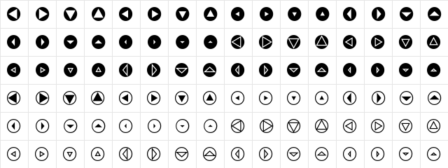 MiniPics DirectionalRT  glyph index